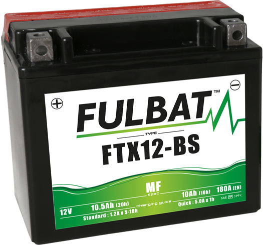 FULBAT Battery 12V/10Ah FTX12-BS (YTX12-BS) ACCESS Tomahawk, MAX, SUZUKI, KAWASAKI
