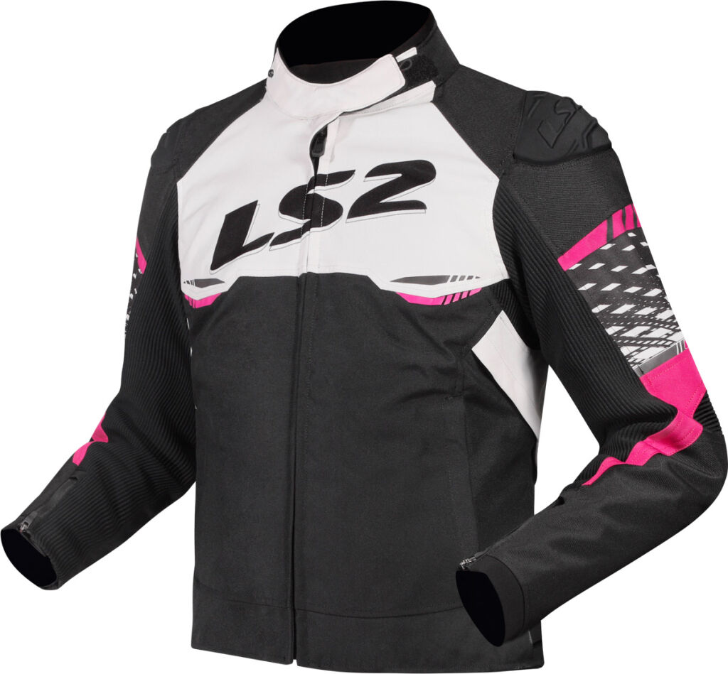 LS2 APEX LADY JACKET BLACK WHITE PINK