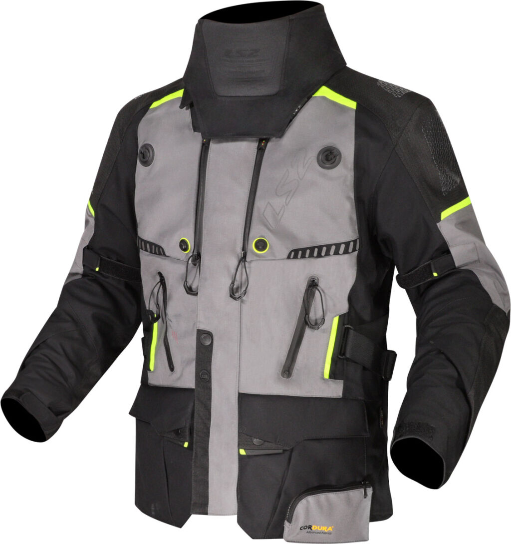 LS2 APOLLO MAN JACKET BLACK DARK GREY H-V YELLOW