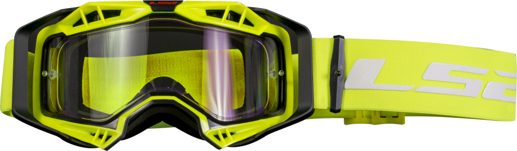 LS2 AURA ENDURO SERIES GOGGLE BLACK H-V YELLOW WITH CLEAR VISOR
