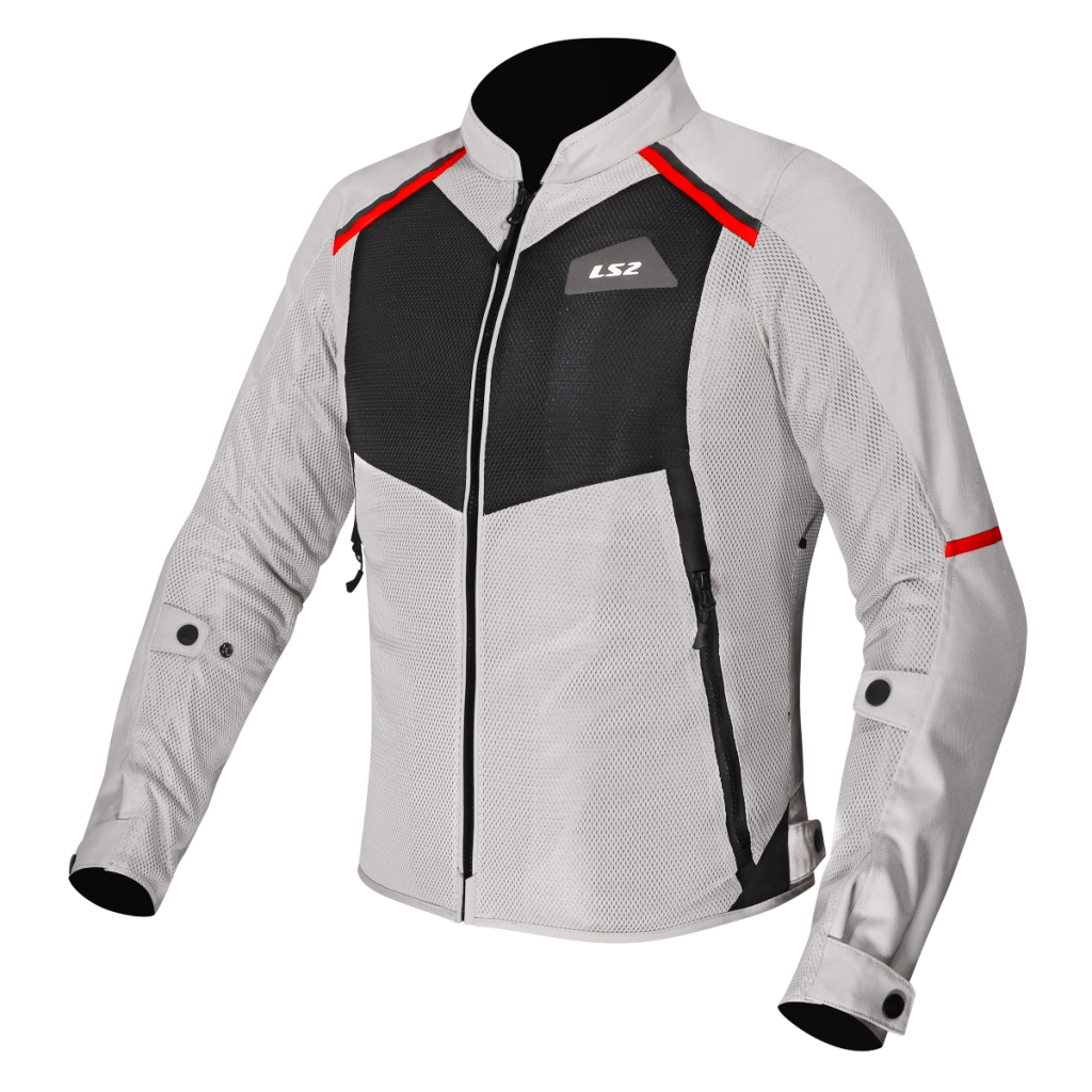 LS2 BREEZE LADY JACKET GREY BLACK RED