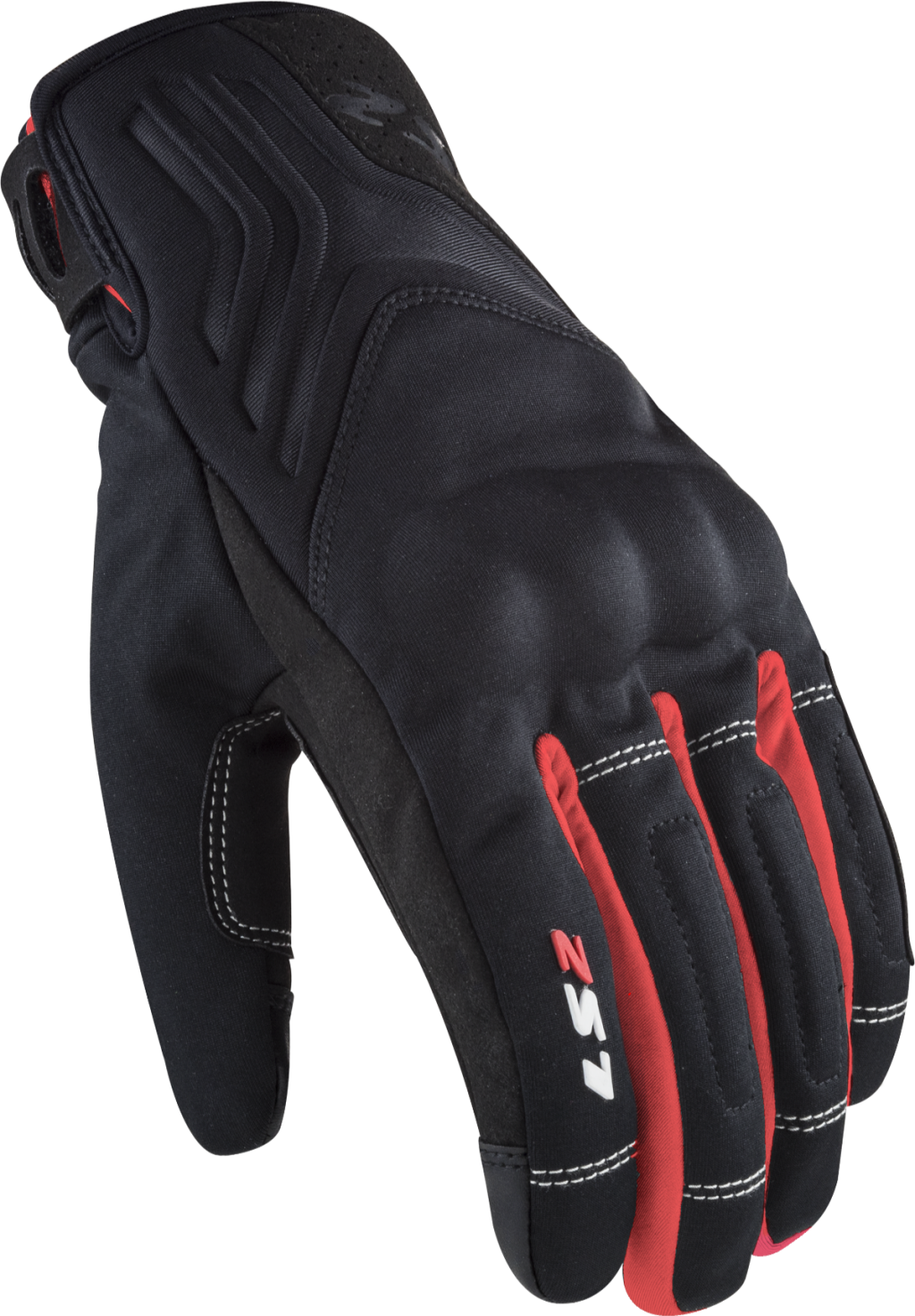 LS2 JET 2 MAN GLOVES BLACK RED