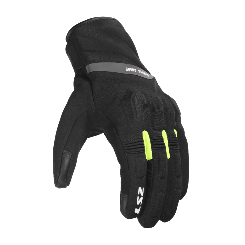 LS2 JET III MAN GLOVES BLACK H-V YELLOW