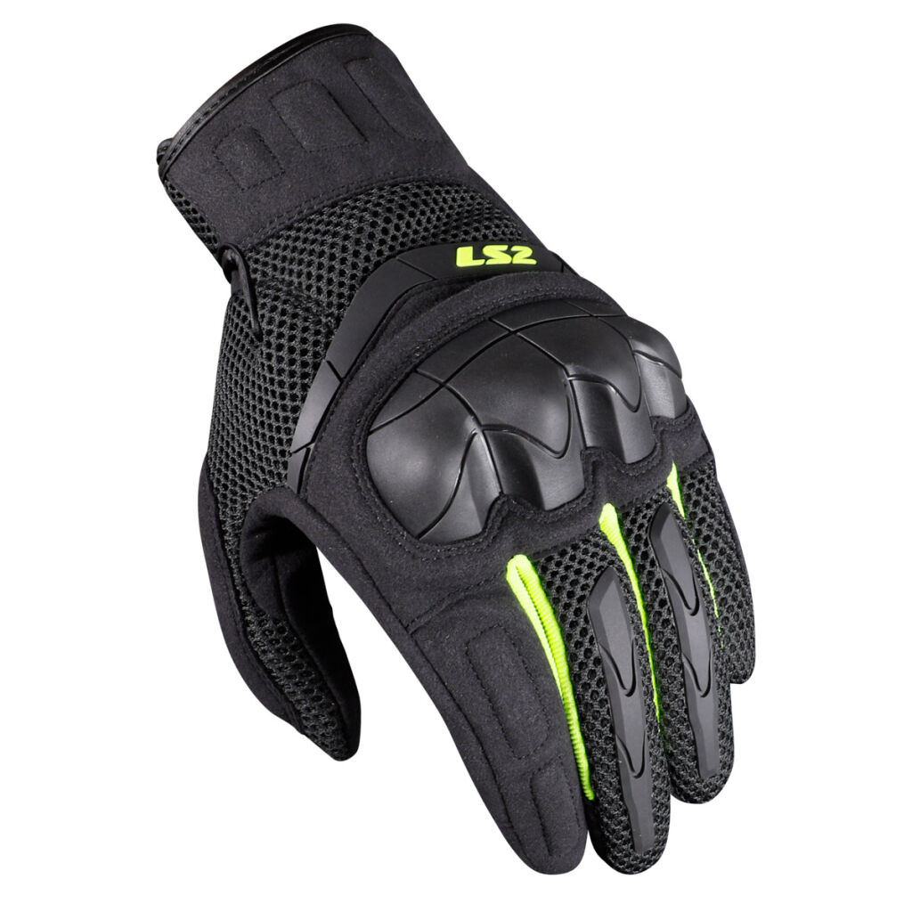 LS2 KUBRA MAN GLOVES ANTHRACITE H-V YELLOW