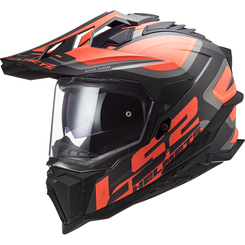 LS2 MX701 EXPLORER ALTER MATT BLACK FL.ORANGE