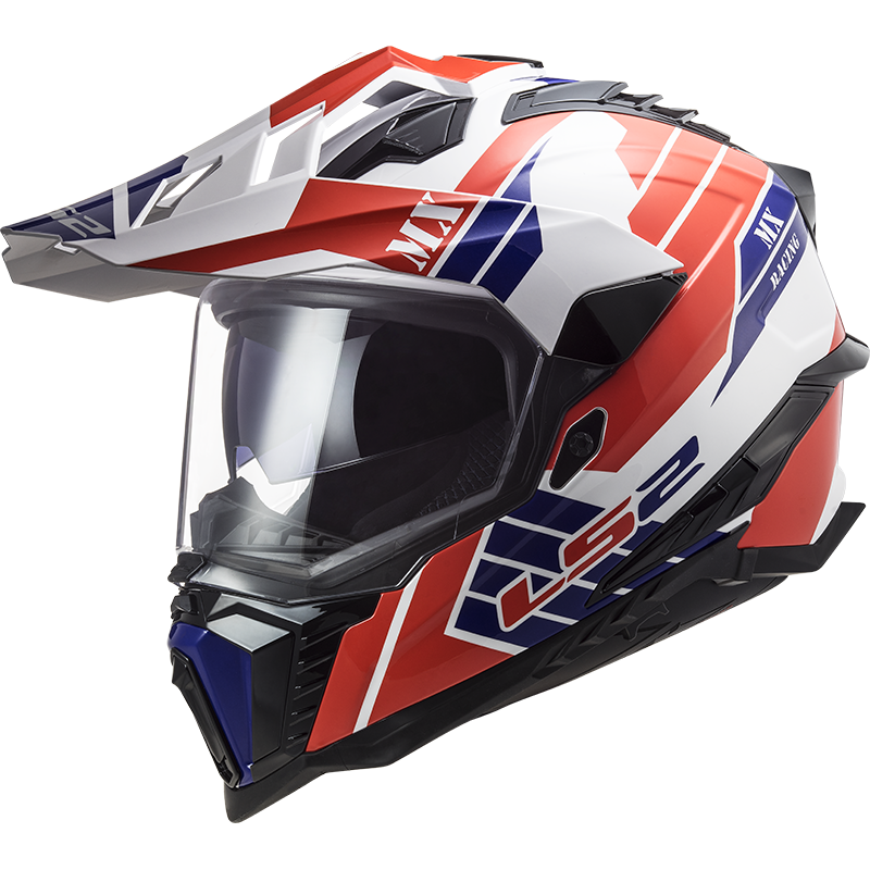LS2 MX701 EXPLORER ATLANTIS G.WHITE RED BLUE