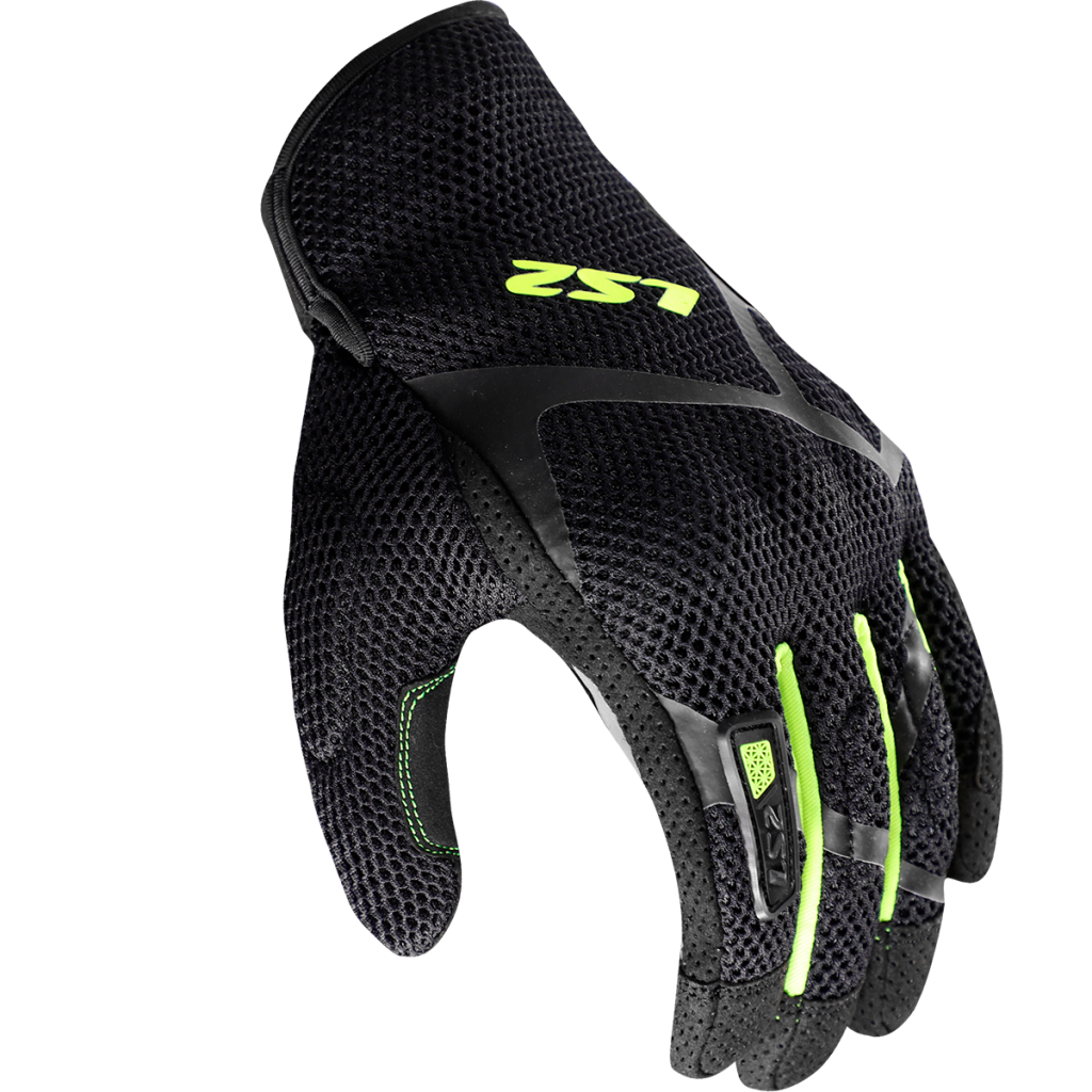 LS2 RAY II MAN GLOVES BLACK H-V YELLOW