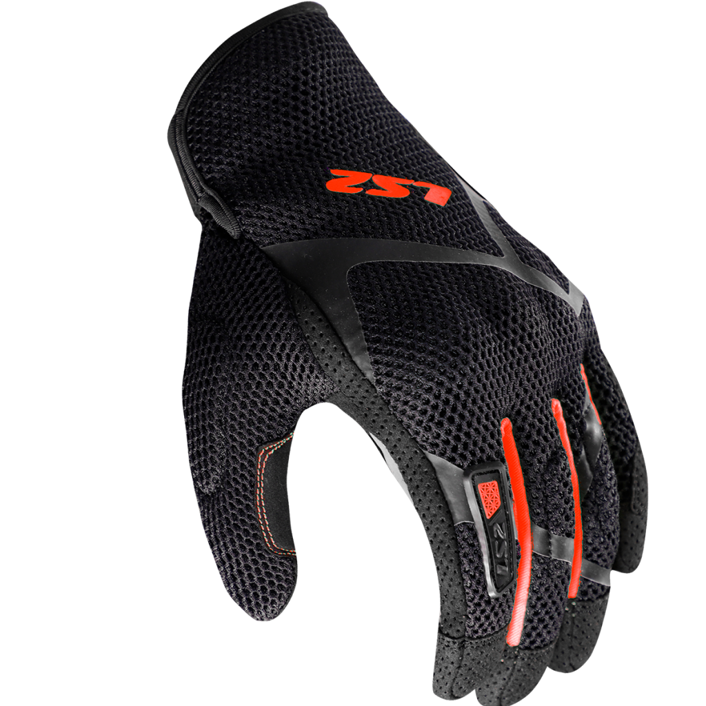 LS2 RAY II MAN GLOVES BLACK RED