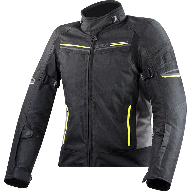 LS2 SHADOW LADY JACKET BLACK TITAN H-V YELLOW