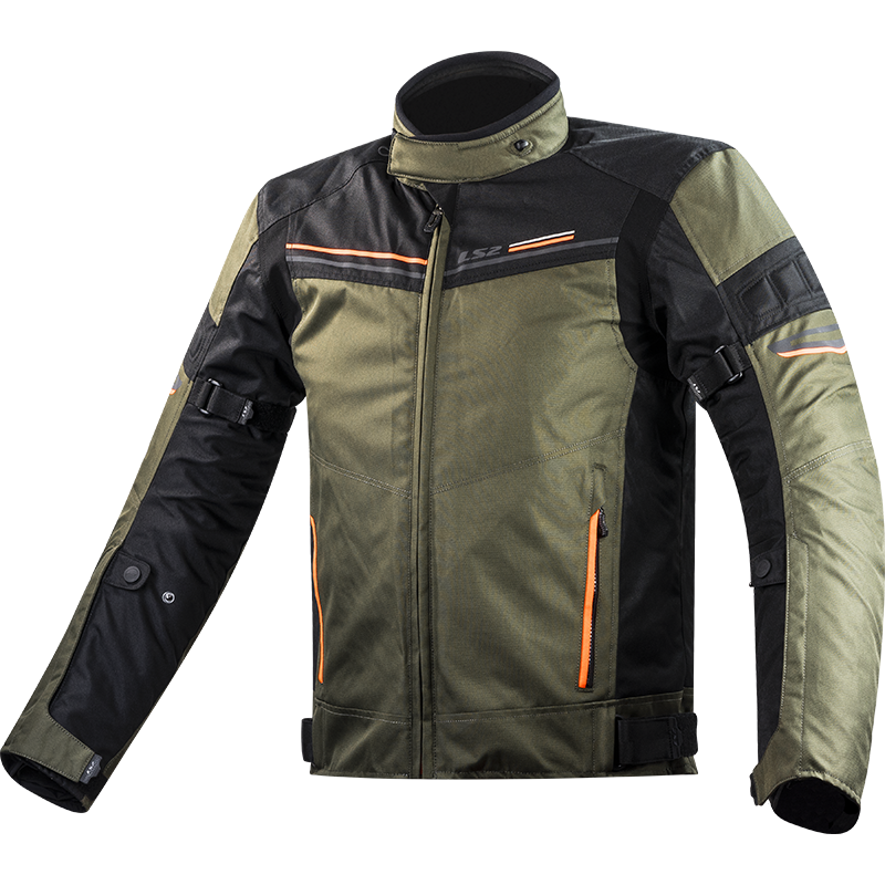 LS2 SHADOW MAN JACKET KHAKI BLACK H-V ORANGE