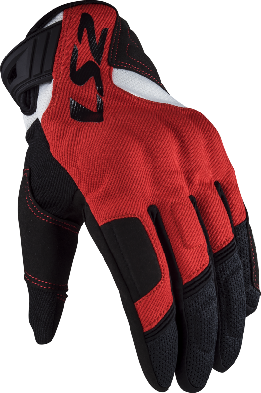 LS2 SILVA MAN GLOVES BLACK RED