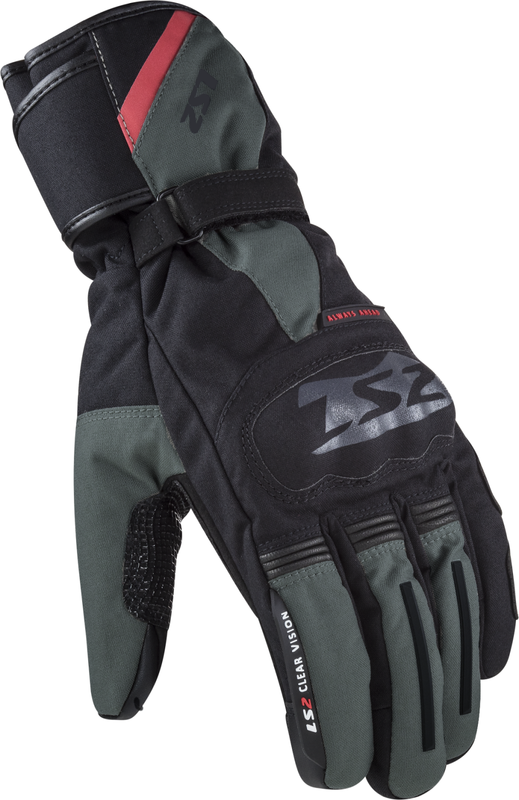 LS2 SNOW MAN GLOVES BLACK GREEN