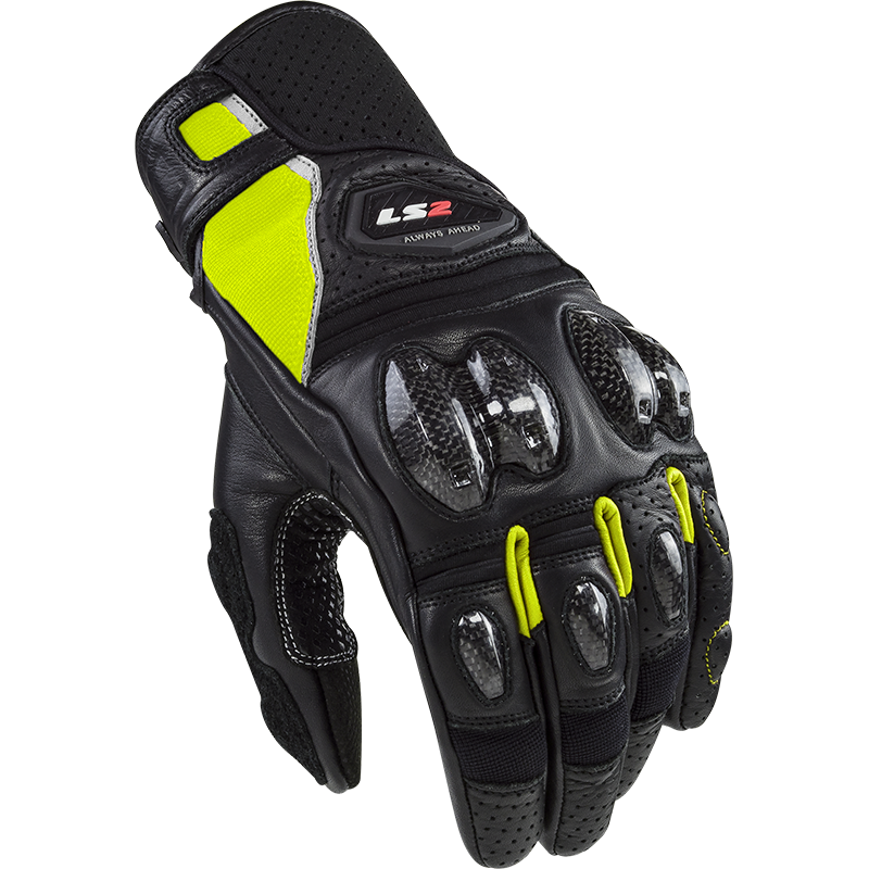 LS2 SPARK 2 LEATHER MAN GLOVES BLACK H-V