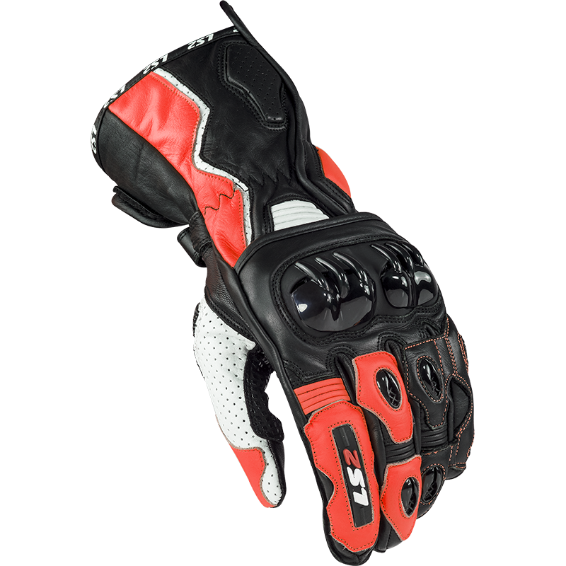LS2 SWIFT RACING GLOVES BLACK WHITE RED