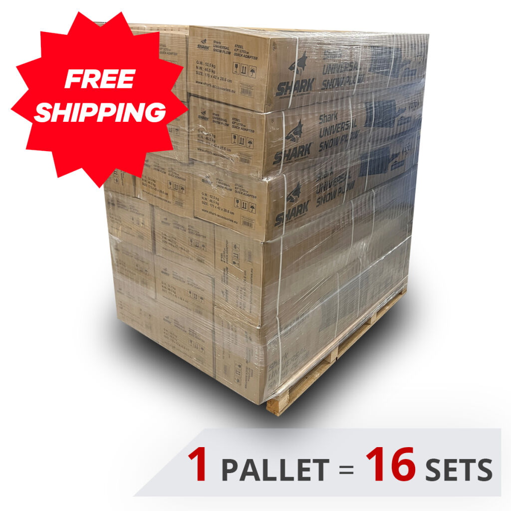 PALLET OF SHARK STEEL PLOW 59" (150cm) WITH ADAPTERS 16 SETS