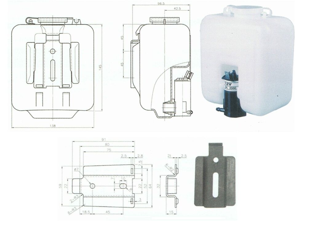 Washer KIT for CABIN 12V 1,25L
