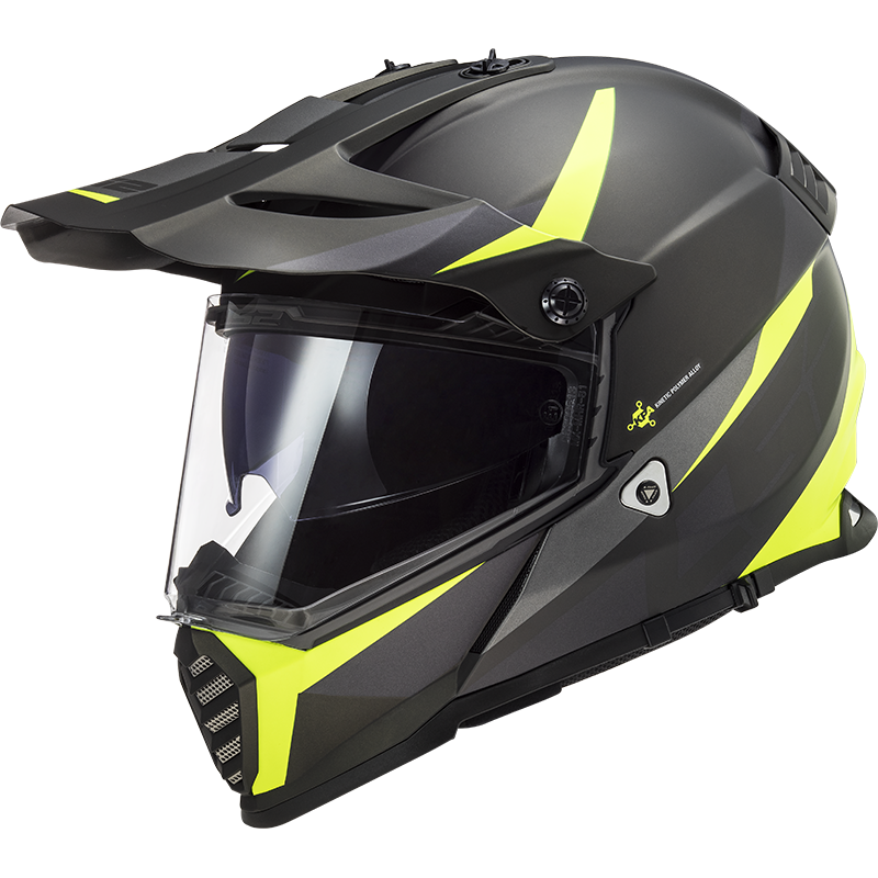 Шолом LS2 MX436 PIONEER EVO ROUTER MATT BLACK H-V YELLOW XS