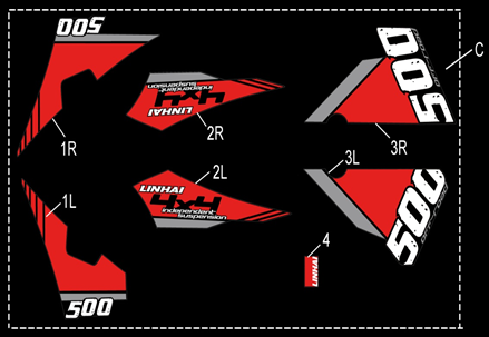 LINHAI LOGO (BLACK PLASTIC) 500