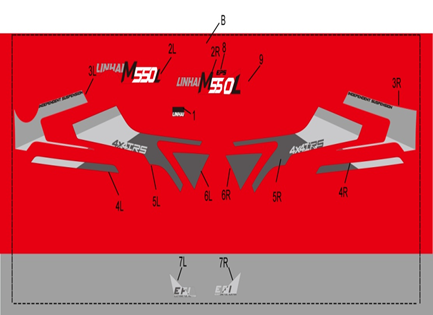 Оригінальна запчастина Linhai LINHAI LOGO (RED PLASTIC) M550L