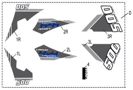 LINHAI LOGO (BLUE AND ORANGE PLASTIC)