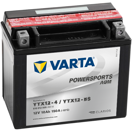 Varta 12V/10Ah Moto LF Battery (YTX12-4/YTX12-BS) - all Access 400 (Tomahawk, Warrior, Max)