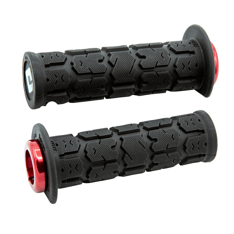 Грипси ODI Rogue ATV Lock-On v2.1, 125 мм, чорні з червоними хомутами