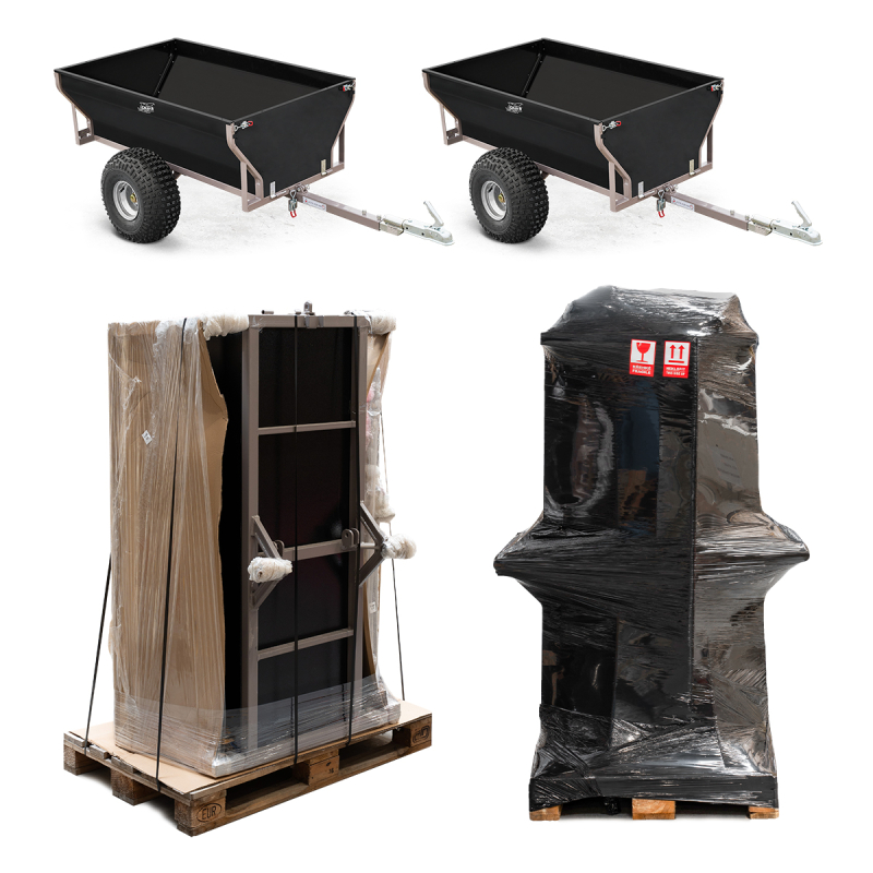 Set of 2x SHARK ATV Trailer Wood 550 Black